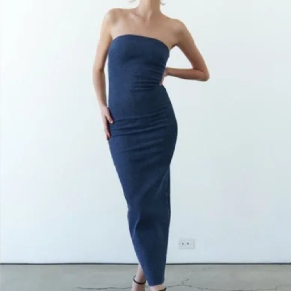 Zara Europe FITTED ZW DENIM DRESS